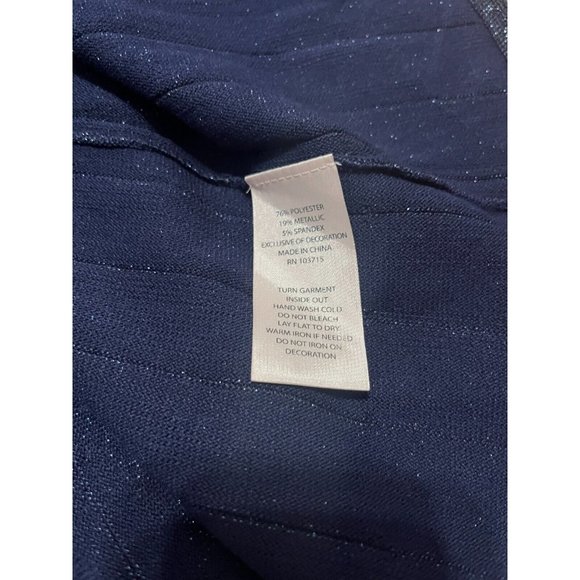 Nanette Lepore Womens Blue Long Sleeve Dress Size Large Sparkle Stretch - Picture 3 of 4